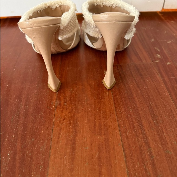 Alexandre Birman Madelina Raffia Crystal Mule Cream Sandals with Studded Accents - Picture 3 of 6